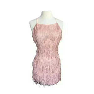 Lulu’s‎ Making Magic Blush Pink Fringe Dress Women’s Size Medium